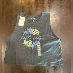 NWT..Salt Life Gray/blue Crop Top